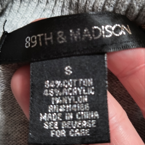 89th and Madison 3/4 sleeve cardigan, size small, gray - Picture 3 of 4